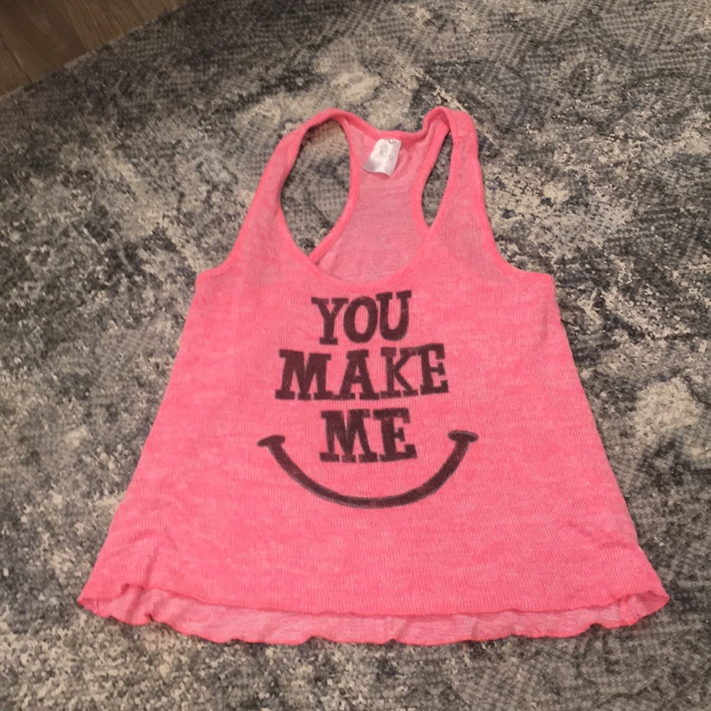 Neon pink tank top